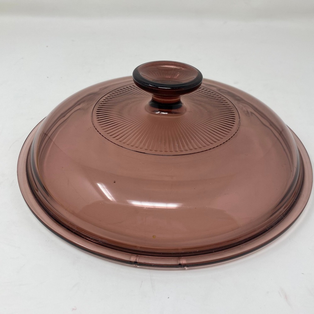 Pyrex Vision Cranberry Outer 8.5" Glass Lid 1.5-Quart V-1.5-C Replacement Ribbed